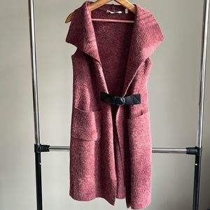 Soft Surroundings Solange Long Belted Sleeveless Sweater Size S
